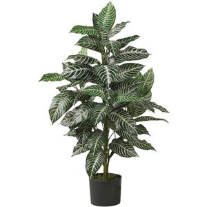 Nearly Natural Zebra Silk Plant, Green 3 ft.