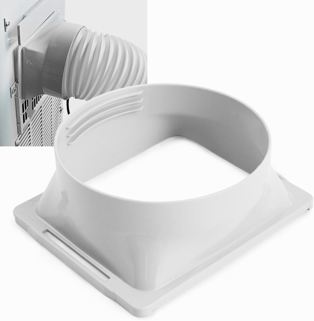 5.9 Inch Portable Air Conditioner Exhaust Hose Coupler, Square to Round Coupler, Window Adapter Mobile Air Conditioner Accessories Not Universal, Check Compatibility(Square)