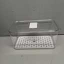Fridge Storage Container Fruit Bins with Drain Tray Pet Organizers Berry Storage Fruit Preservation Box (Transparent)