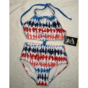 Art Class Blue Red White One Piece Swimsuit Girls Size XS (4/5)