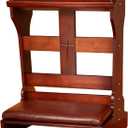 Wooden Prayer Bench Kneeler with Padded Cushion & Slanted Desktop Bible Shelf, Devotional Kneeling Table for Church & Meditation, 23”x20”x32”