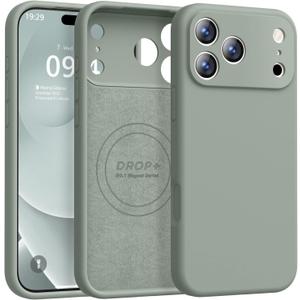 Magnetic for iPhone 17 Pro Case [Compatible with Magsafe] [Premium Silicone Satin-Smooth Touch] Slim Shockproof Anti-Scratch Microfiber Lining Case, 6.3 inch, Calke Green