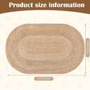 Tinideya Braided Jute Dog Bowl Mat 31 x 20 Inch Pet Food Rustic Mat Natural Cat Placemats for Food and Water Dish Oval Rug Non Toxic Feeding Mats for Pet Bowl or Farmhouse Decor