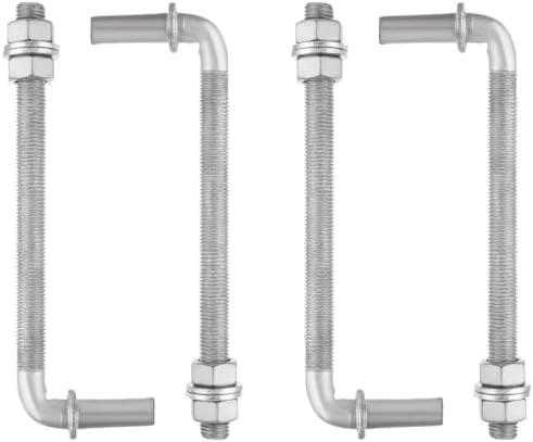 ZUQIAN 4 Pack J-Bolt 8" J Bolts Post Hinge, Chain Link Fence Gate Hinge, Galvanized Steel J-Bolt Gate Hinge with 5/8" Male Hinge Pin for Back Yard, Fence, Nuts & Washers Included