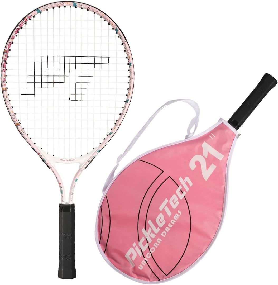 PICKLETECH Kids Tennis Racket for Junior Toddlers Starter Kit Tennis Racquet for Girls and Boys with Carry Bag, Lightweight for Beginners, 21 Inch
