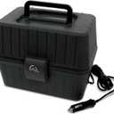 TRAVEL TIME 12V Portable Stove with 5-Pans & Lids, 150w  Universal for Most Vehicles, Mini Microwave Food Warmer for Car, Truck, Travel, Work Cooking