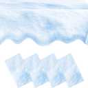 FuWeave 4 Pcs Snowflake Tablecloth Fake Snow Ice Tablecloth Plastic Snowflake Table Cover 54 x 108 Inch Waterproof Decoration Snow Cover for Winter Wonderland Holiday Birthday Party