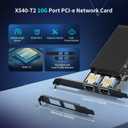 10Gb Dual LAN Base-T PCI-e Network Card, Intel X540 Controller, NICGIGA 10Gbps Ethernet Adapter, 2 * 10Gbe RJ45 Port, 10G NIC Card, Support Windows/Windows Server/Linux/Vmware/ESX
