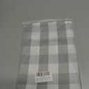 Amzdecor Grey White Buffalo Plaid Valance Linen Sheer Cafe Curtain Buffalo Check Plaid Rod Pocket Rustic Farmhouse Kitchen Window Treatment for Living Room Bedroom,1 Panel, 55''x15'',Silver Gray White