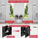 Matte Black Pocket Door Lock, 2-Pack Privacy Pocket Door Hardware, Pocket Door Handles, Pocket Door Lock Latch with Pull, 2-3/4x2-1/2, for 1.38-1.77 Thickness Door