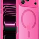 Designed for iPhone 17 Pro Case, Compatible with MagSafe, [Camera Protection] [15FT Military Drop Protection] Shockproof Translucent Matte Anti-Slip Phone Case, 6.3", Hot Pink