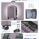 LIGHT FLIGHT Luggage Sets, 3 Piece Durable Suitcase Set with Spinner Wheels, 3 Pcs Hardside Lightweight luggage with TSA Lock, Large Checked Travel Suitcases, 20/24/28 Inch, Rose Purple