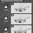 8+10+12 Inch Titanium Pan with Lid, Non-Stick Frying Pans, PFAS/PFOA/PTFE-Free, Dishwasher & Oven Safe, Compatible with Gas & Induction Cooktops,G1