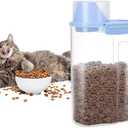 Pet Food Storage Container with Graduated Cup and Seal Buckles Food Dispenser for Dogs Cats (Blue)