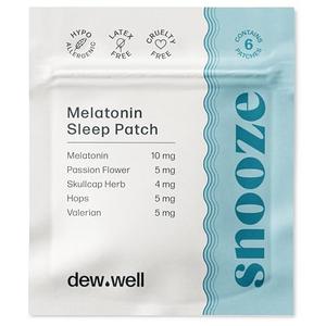 Dew Well 12 Pack Snooze Melatonin Sleep Patches – Wearable, No Latex, Easy to Use – Supports Natural Sleep