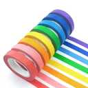 UMETDO 8PCS Colored Masking Tape - Painters Tape, Rainbow Colors Rolls, Kids Art Supplies, Great for Crafts, Labeling, DIY Decorative, 1/2 Inch Masking Tape- Tiny Size