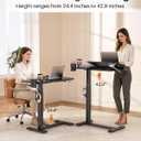 Overbed Table with Wheels, Pneumatic Lift and Tilting Top (Black), 27.48 inches x 14.17 inches x 41.06 inches