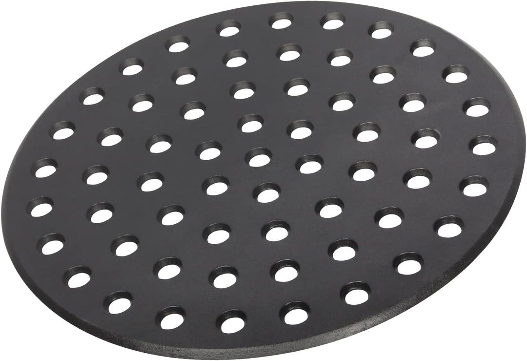 Round Cast Iron Fire Grate, BBQ High Heat Coal Plate Bottom Grate for XLarge Big Green Egg, Fire Grate Bottom Grate Grill Parts