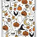 Autumn Phone Case Fall Leaves Cover Compatible with iPhone 16 Pro Max, Cute Funny Halloween Ghost Moon Pumpkin Pattern Case for Girl Men and Women, Trendy TPU Bumper Phone Case