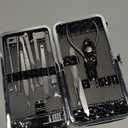 Nail Clippers Set Fingernail and Toenail Clipper Cutters for Men and Women, Professional Manicure Pedicure Grooming Kit, 18 Pieces Stainless Steel Nail Care Tools with PU Leather Travel Case (Black)