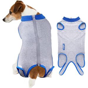 Dog Surgery Recovery Suit with Zipper for Male Female, Breathable Dog Onesie for Spay, Neuter, Anti Licking, Skin Conditions, Incontinence, Dog Bodysuit Alternative to Cone E-Collar, Large