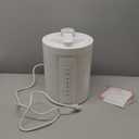 3L Stainless Steel Humidifier for Bedroom, Warm Mist Humidifiers Easy Clean, Steam Humidifier for Living Room, Whisper-Quiet and Filterless, with Sleep Mode and Timer, Auto-off Setting (White)