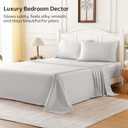 King Luxury Satin Sheet Set,4 Pieces Ultra Cooling Silky Feel Breathable Bedsheets, 16 Inch Deep Pockets Bed Sheets,Good for Hair & Skin, Light Gray