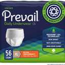 Prevail Daily Protective Underwear - Unisex Adult Incontinence Underwear - Disposable Adult Diaper for Men & Women - Maximum Absorbency - X-Large - 56 Count (4 packs of 14)