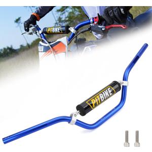 Universal 7/8" 22mm Dirt Pit Bike Handlebars with Crossbar, Foam Pad-Blue