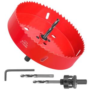 6 Inch Hole Saw - 152mm HSS Bi-Metal Hole Saw - Heavy Duty Hole Cutter for Metal/Wood with Smooth Flat Edge, Fast Chip Removal, Ideal for Cornhole Boards, Bean Bags, Recessed Lights
