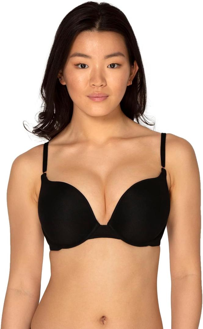 Smart & Sexy Women's Maximum Cleavage Underwire Push Up Bra (34B, Black Hue (Mesh))