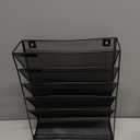 EasyPAG 5 Tier Wall File Holder, Mesh Hanging Folder Organizer with Classify Label, Versatile Desk File Holder, Vertical Wall Mounted Mail Organizer for Office Home Cubicle, Black