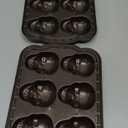 2 Pcs Halloween Skull Baking Pan 6 Cavities 3D Skull Baking Mold for Pizza Metal Cake Mold Bakeware for Halloween Ice Cupcake Chocolate Pizza Jelly Candy Pudding