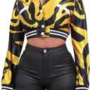 Womens Casual Faux Leather Shorts (Black, L)