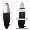 Homaterial 3-Tier Floating Shelf Wall Mounted Surfboard Shape, Black