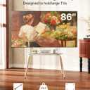 Easel Floor TV Stand with Storage for 49-86 inch TVs, Height Adjustable 4-Leg Universal TV Stand with Cable Management & Protective Pads, Holds 110 lbs for Living Room, Office, School, White