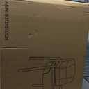 Amazon Basics Classic Faux Leather Office Desk Chair with Armrests, Metal Frame, Black, 27.4D x 23.6W x 35.8H in