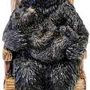 De Leon Collections Wildlife Home Dcor Statue, Nature Tabletop Figurine, 5 Inch Polyresin, Black Bear with Cub On Rocker