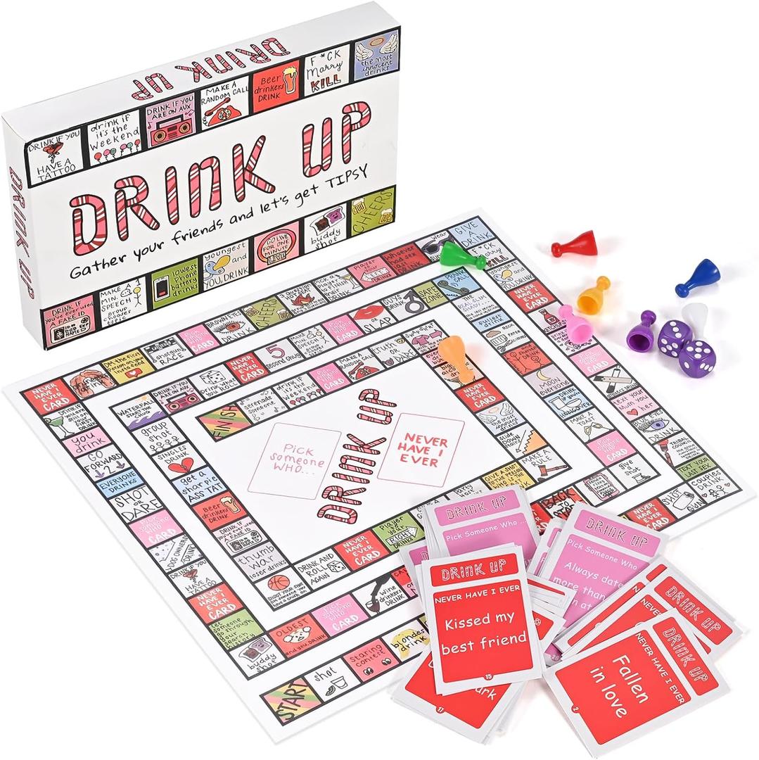 GOLDGE Interactive Party Board Game Mat for Adults & Families - Funny, Easy to Play with 2-8 Players. Perfect for Friends' Gatherings & Any Occasion (First Edition) (White)