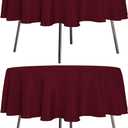 sancua 2 Pack Round Tablecloth 60 Inch Burgundy, Stain and Wrinkle Resistant Table Cloth - Washable Polyester Table Cover for Dining Tables, Buffet Parties and Camping