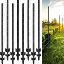 Fence Posts 3 Feet, Heavy Duty Metal Fence Post with U-Channel, Steel Fence U Post for Wire Fencing Steel Post for Yard, Outdoor Wire (Black - Set 8)