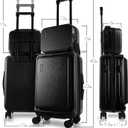 TravelArim 22 Inch Carry On Luggage, Carry On Suitcase with Wheels, Hardside Luggage Carry-On, Expandable Black Small Suitcase, Hard Shell Carry-on Luggage, Spinner Luggage with Cosmetic Bag