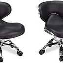 SET OF 2 Nail Salon Pedicure Stool UMI Pedicure Chair Short Adjustable Comfort Pneumatic Pump Salon Furniture & Equipment BLACK