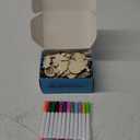 Worgree 48 Pcs DIY Wooden Magnets, Wooden Art Craft Supplies Painting Kit for Kids Ages 4-8 8-12 Glow in The Dark Party Favors Goodie Bag Stuffers Birthday Gifts Toys for Boys Girls