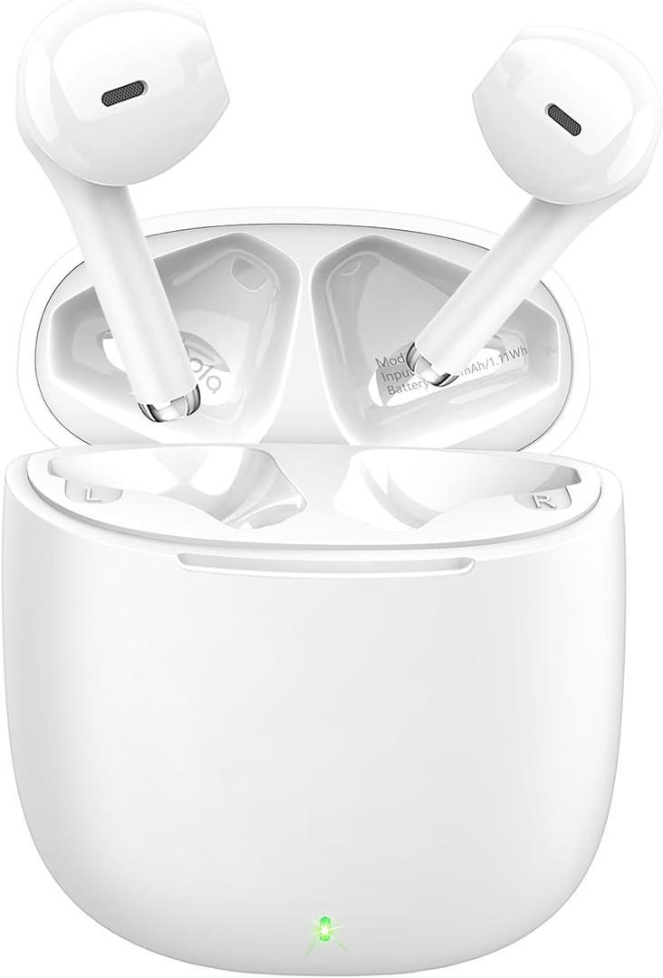 Wireless Earbuds for iPhone 17 Pro Max, for Apple AirPods Earphones Bluetooth Ear Buds Headset Ear Phones for iPhone 16, Touch Control Ear Auto Pairing Headphones (White)