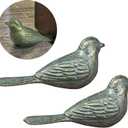 Door Stopper Security Floor Decorative Cute Bird Heavy Duty Cast Iron Door Stop, 2 Pack Door Stops Wedge Antique Gold-Green