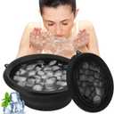 Face Bowl For Ice with Built-In IcetrayFoldableTravel SizeEasy To CleanFood Grade Silicone Ice Bowl For FaceBlack