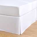 Cottington Lane Luxury Pleated Bed Skirt Queen Size 16 Inch Drop Split Corners, Hotel Luxury 1800 Ultra-Soft Tailored Drop Box Pleated Styling Dust Ruffle, Classic & Clean Look, White
