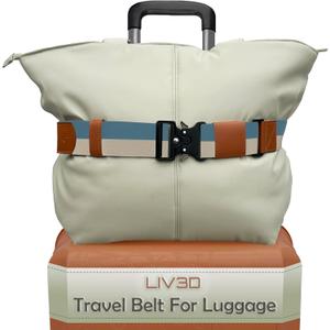 LIV3D Travel Belt for Luggage - Adjustable and Trendy - Luggage Strap for Bag Attachment Carrying Bag - Effortless Travel - Travel Smarter with Airport, Train Travel Accessories