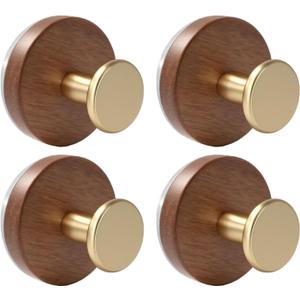 Suction Cup Hooks for Shower Heavy Duty 11 LB Strong, No-Drill Shower Hooks for Inside Shower, Waterproof Towel Hooks for Bathroom, Glass, Window, Mirror, Door, Loofah & Coat Holder (4, Brushed Gold)